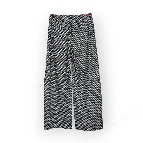 Medium Spanx Perfect Fit Ponte Jacquard Wide-Leg Pants Check Plaid High-Waist - Picture 7 of 13